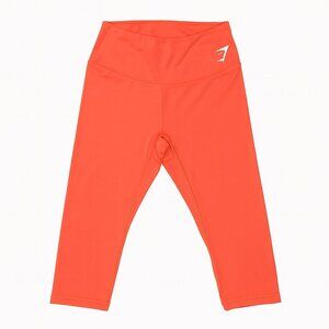 Gymshark Cropped Athletic Training Workout Knee Length Cropped Pants Med Orange